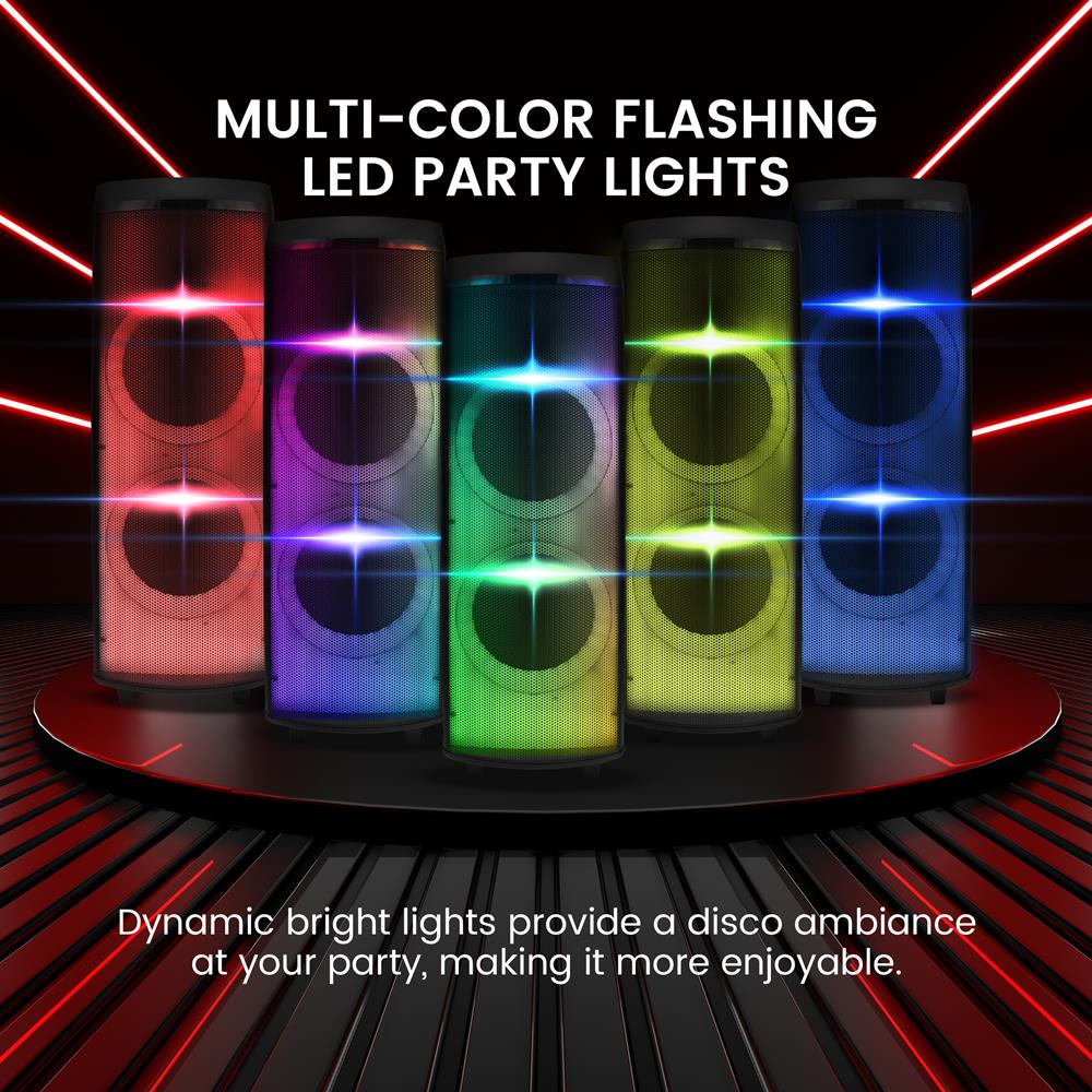 product image number 4 for Pyle Dual 12” Portable Pa Party Speaker