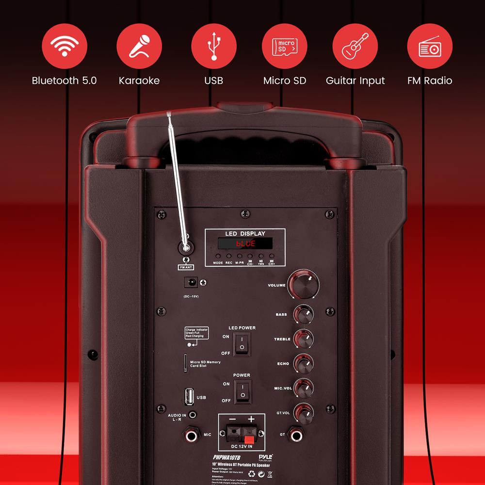 product image number 2 for Pyle 10” Portable Pa Speaker