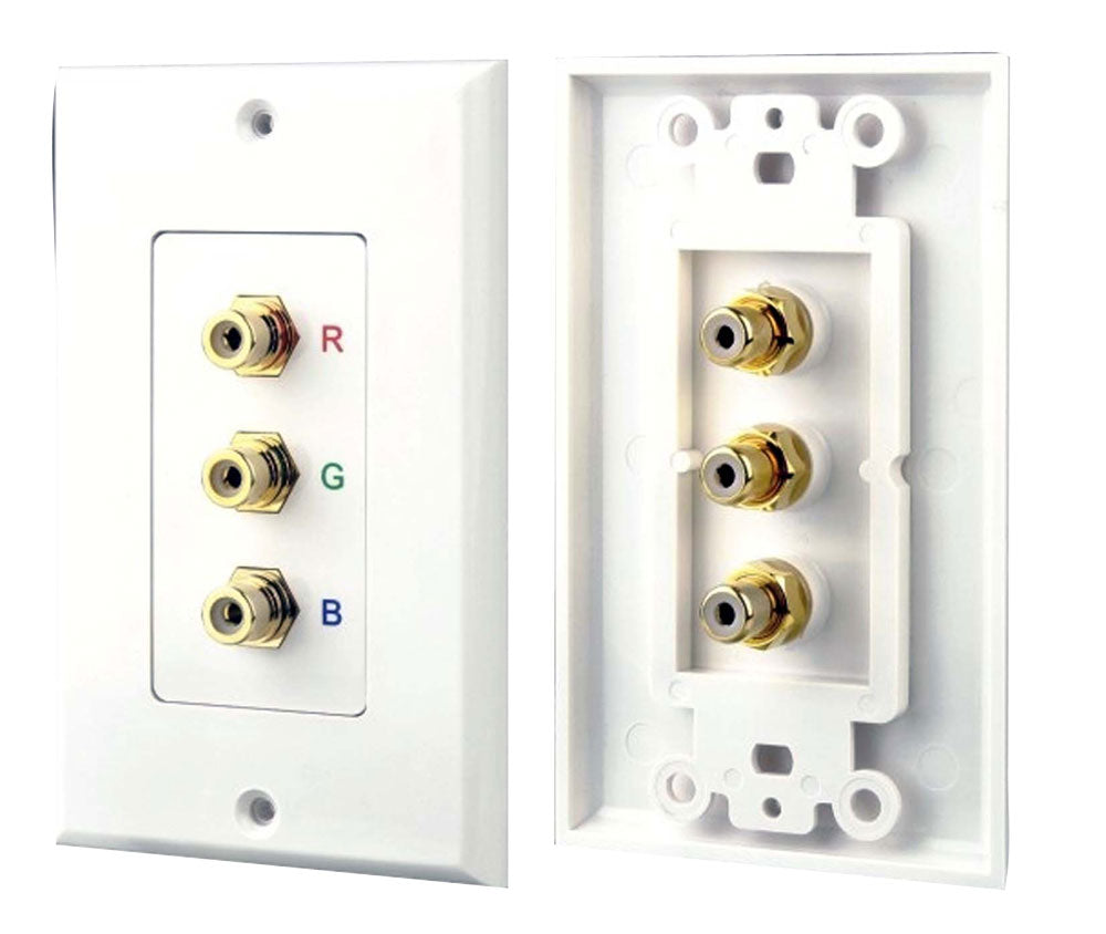 product image number 1 for Pyle 3 Rgb/Rca Component Wall Plate