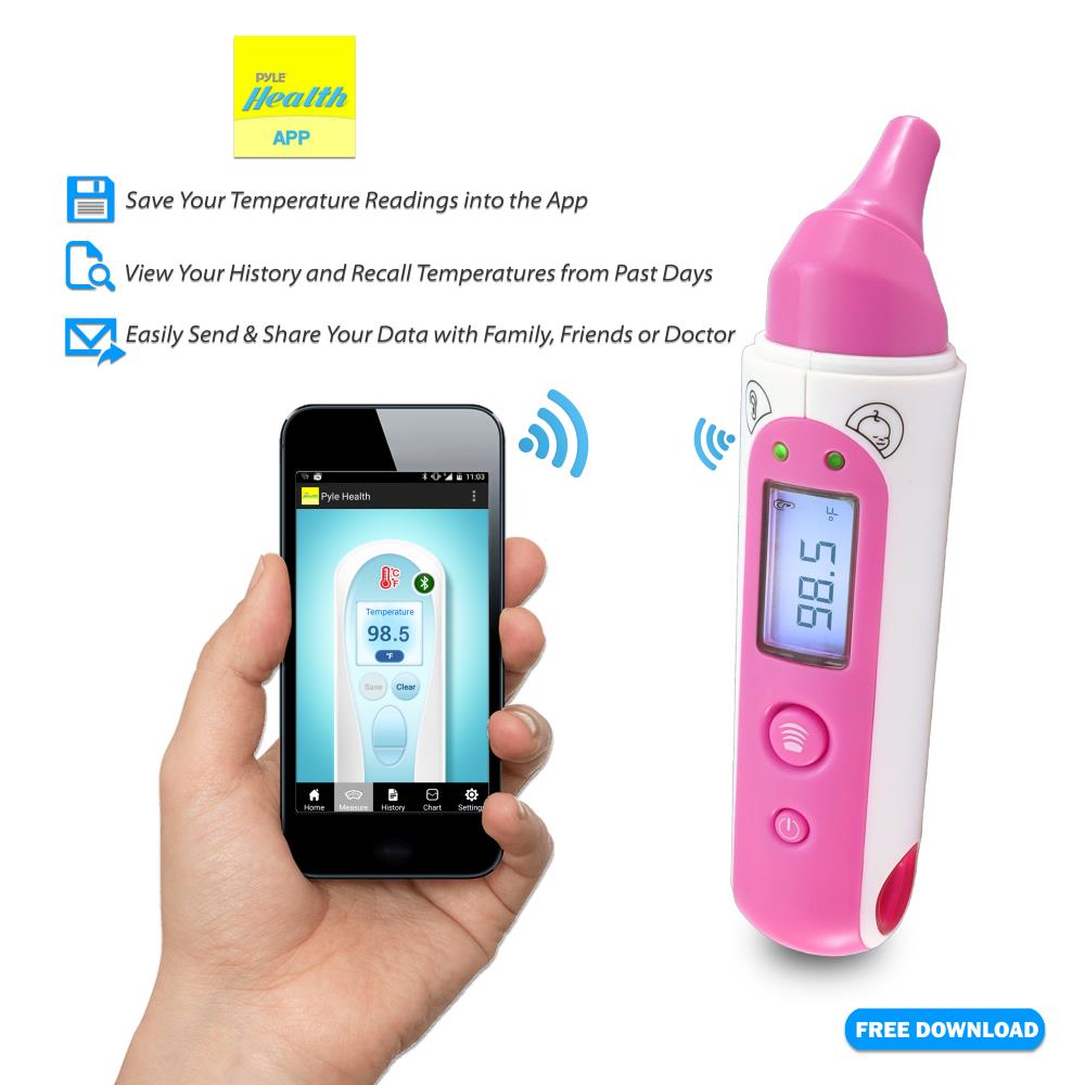 product image number 4 for Pyle Bluetooth Ear & Body Thermometer