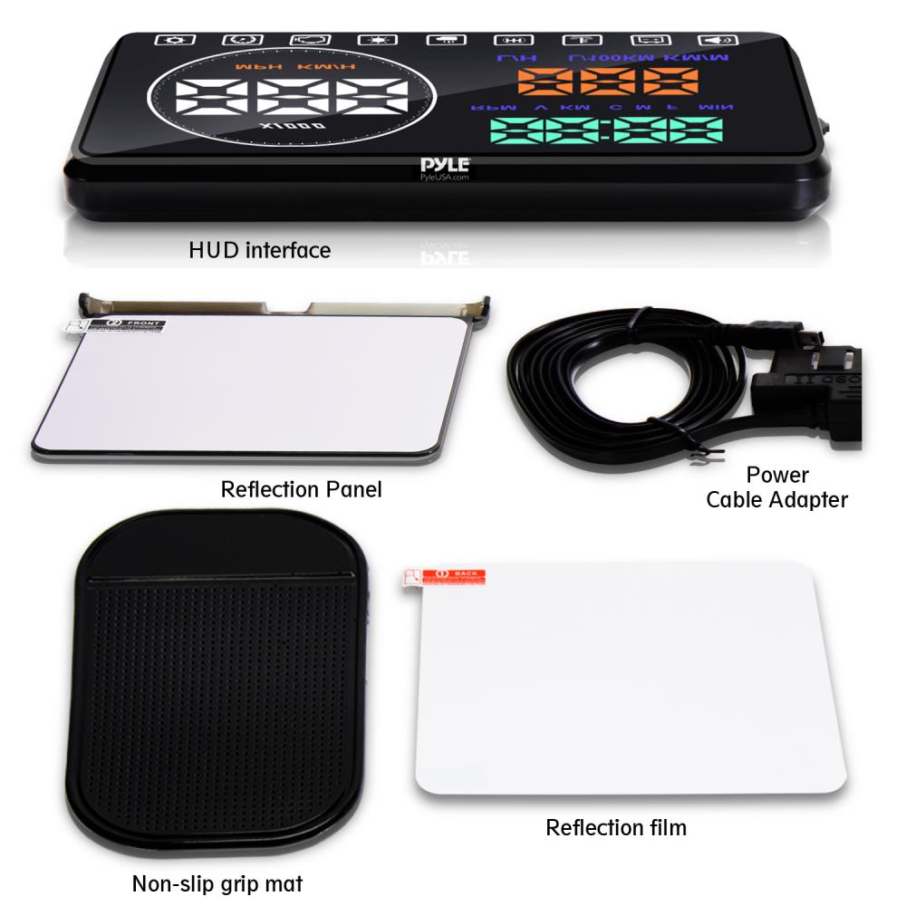 product image number 2 for Pyle Vehicle Speed & Diagnostic Hud Monitor