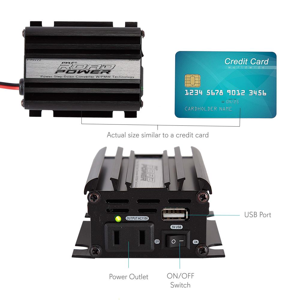 product image number 4 for Pyle Dc To Ac Power Inverter Converter, 100W