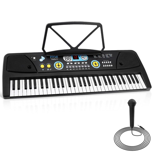 Electric Keyboard 61-Key Portable Karaoke Piano with Mic & Speakers