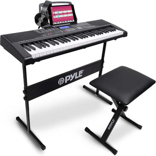 61-Key Electric Keyboard Piano, Portable Bluetooth, LCD Display