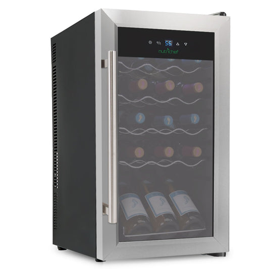 15 Bottle Wine Fridge, Adjustable Temp, Stainless Steel Door, Quiet Operation