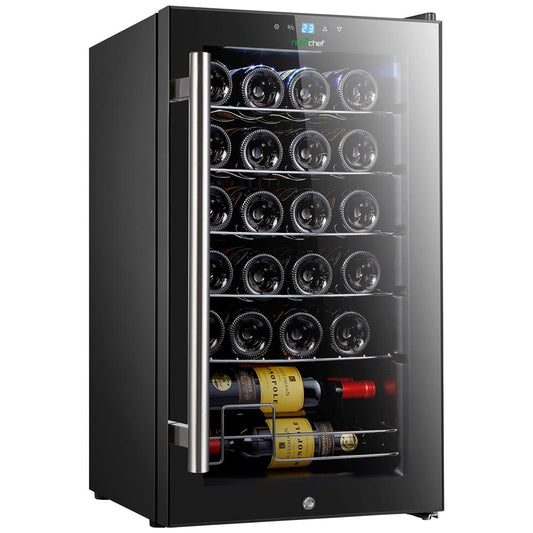 24 Bottle Wine Fridge, Quiet, Digital Control, Stainless Steel Handle
