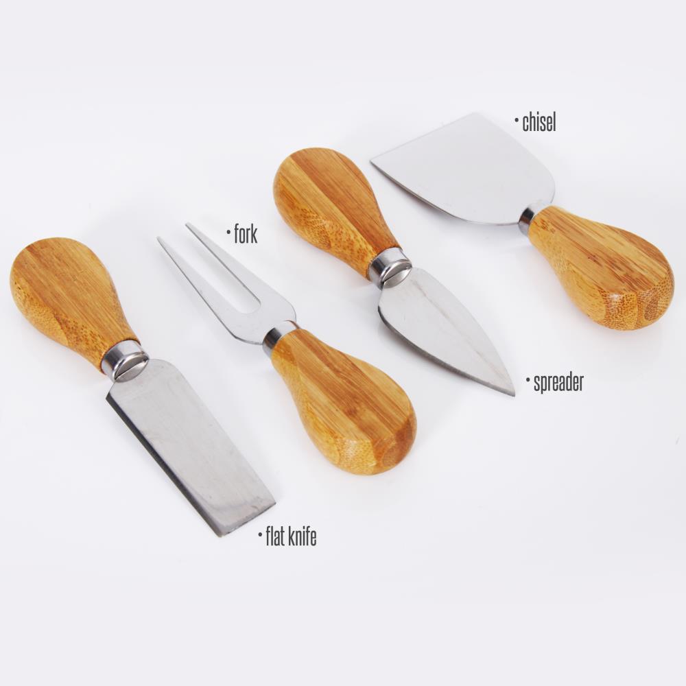 product image number 5 for NutriChef Bamboo Cheese Board & Cutlery Set