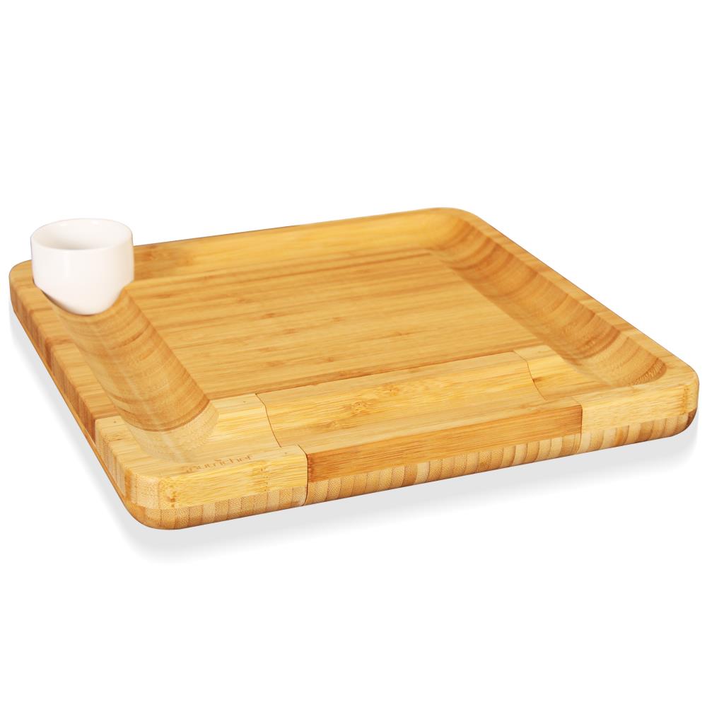 product image number 8 for NutriChef Bamboo Cheese Board & Cutlery Set