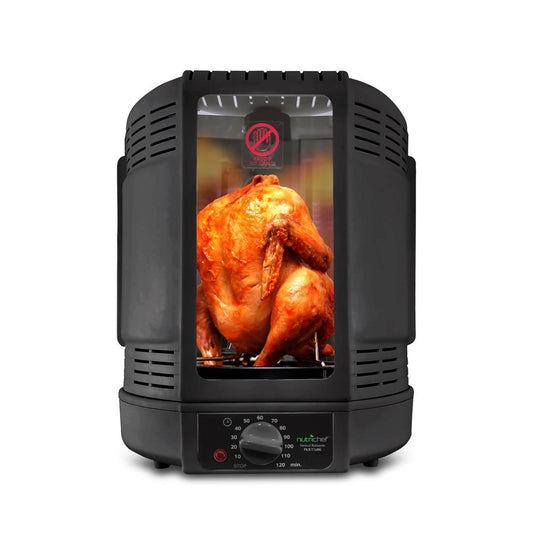 Vertical Rotisserie Oven, Fat-Reducing, Dual Heating, See-Through Window
