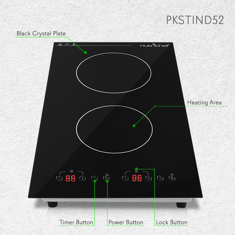 product image number 3 for NutriChef Double Burner Induction Cooktop