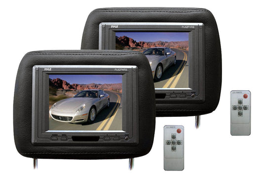 product image number 1 for Pyle Pair Of Black Headrest W/ Built-In 6.2''