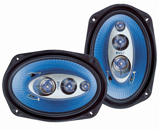 6"x9" Car Speakers Pair - 400W Power, Blue Cone, Butyl Rubber Surround