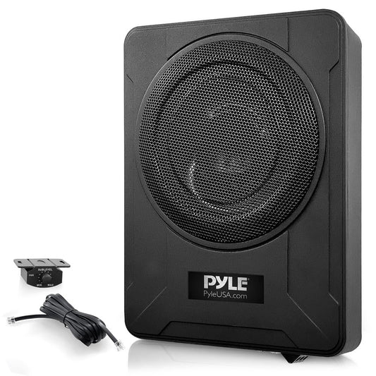 8" 600W Slim Car Subwoofer System - Built-in Amp, Underseat Install