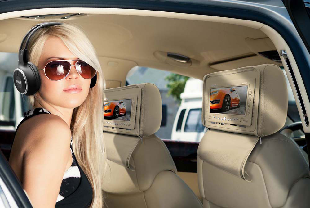 product image number 4 for Pyle Pair Of Adjustable Headrests W/ Built-In