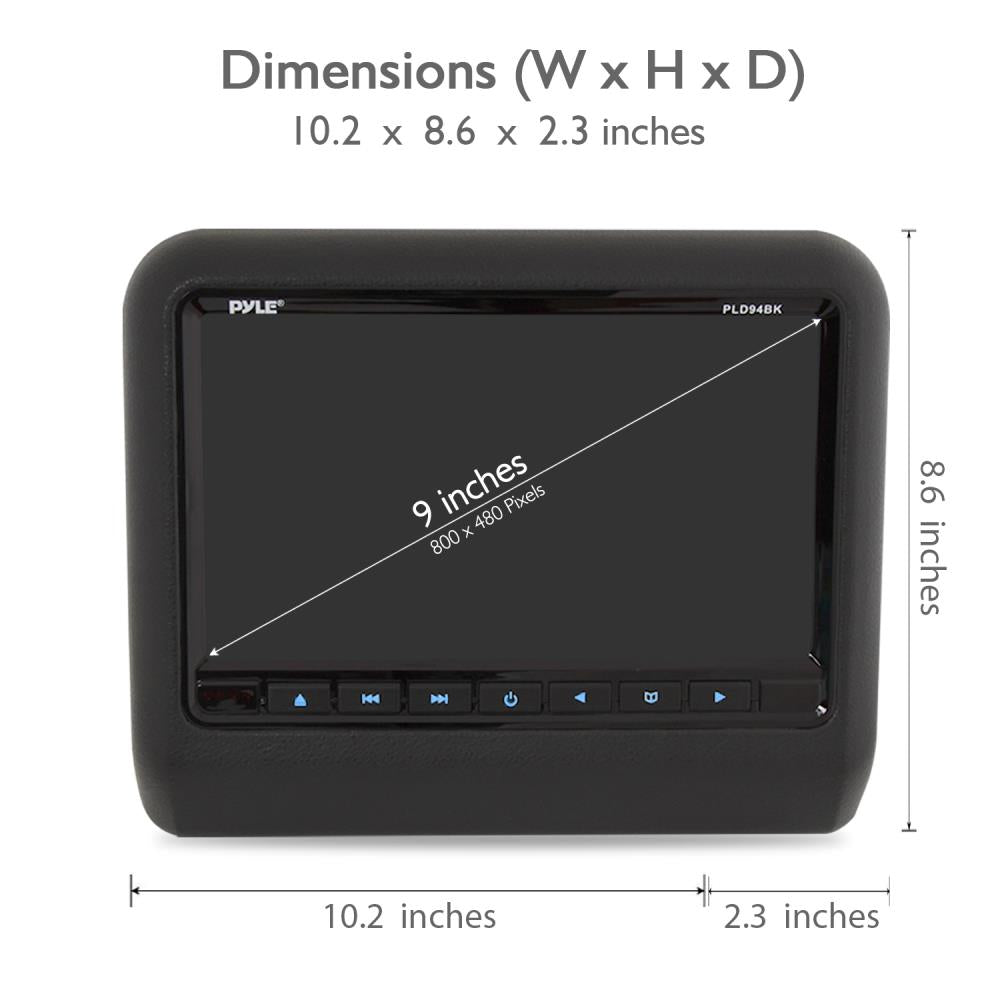 product image number 4 for Pyle 9'' Car Headrest Video Display Monitor