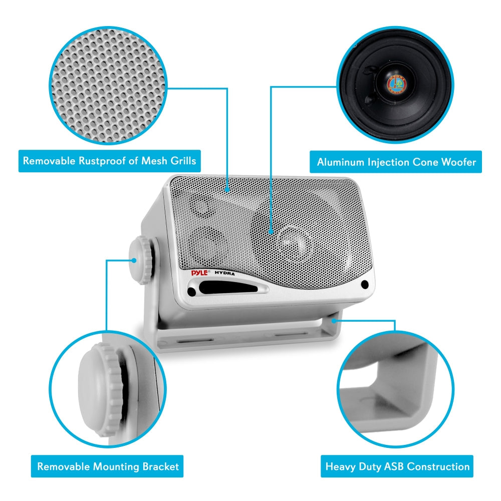 product image number 2 for Pyle 3.5'' Indoor/Outdoor Wall Mount Speakers