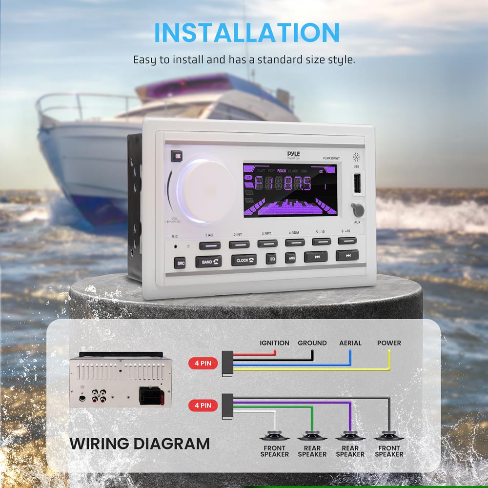 product image number 5 for Pyle Marine Bluetooth Mp3 Radio Receiver