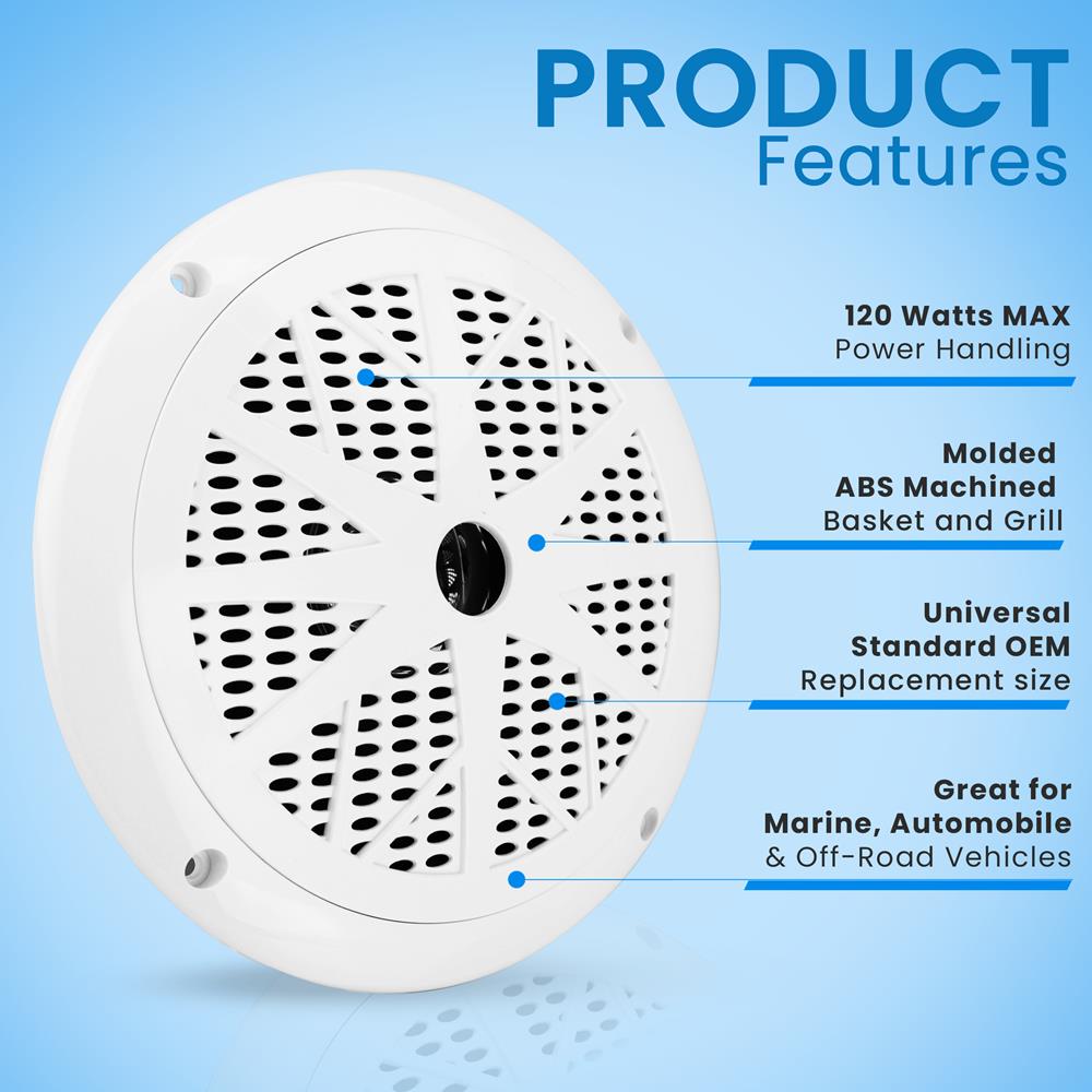 product image number 6 for Pyle 6.5 Inch Marine Component Speakers