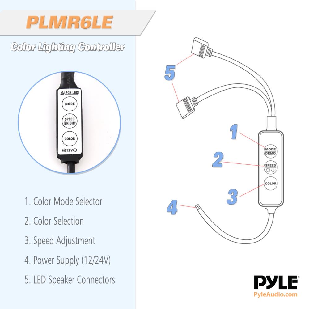 product image number 5 for Pyle 6.5 Inch Component Marine Led Speakers