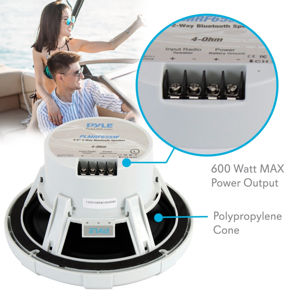 product image number 2 for Pyle 6.5’’ Water-Resistant Rated Marine Speak