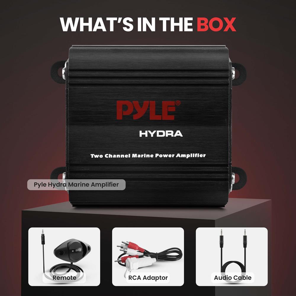 product image number 2 for Pyle 2-Ch. Waterproof Rated Marine Amplifier