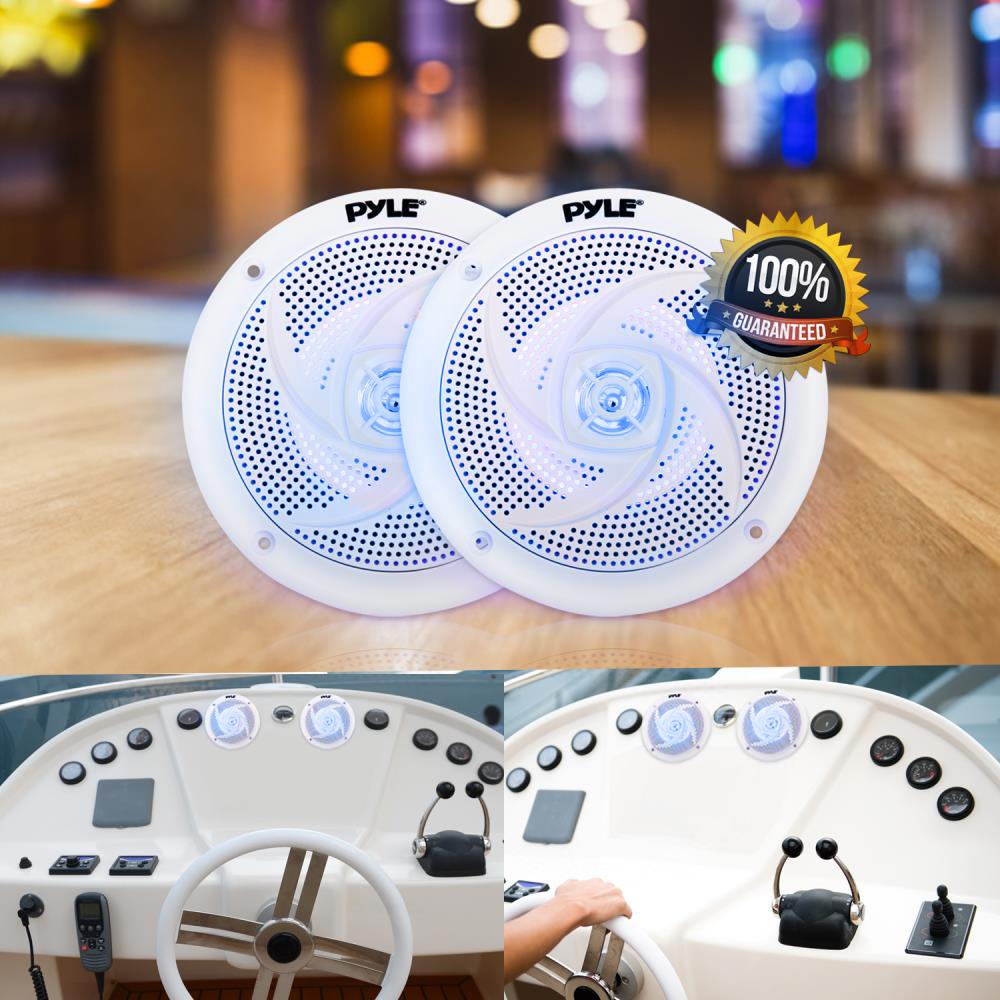 product image number 6 for Pyle 4'' Low-Profile Marine Led Speakers