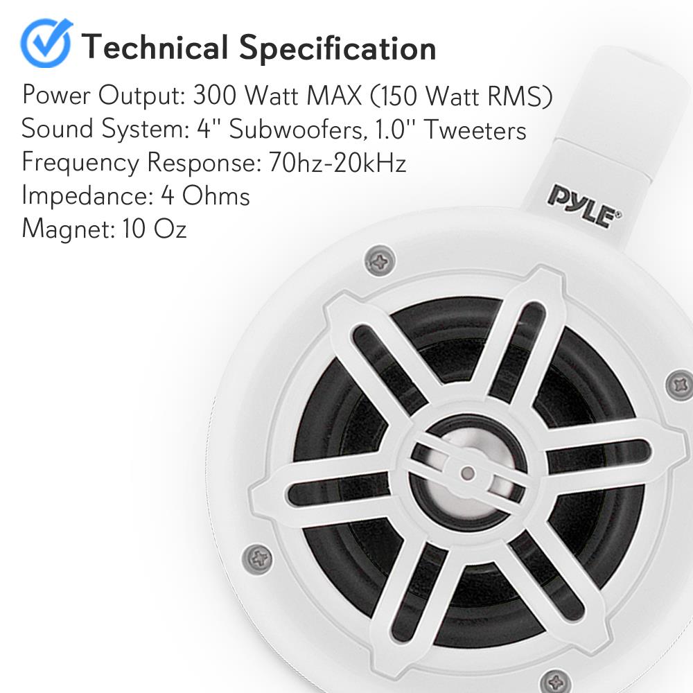 product image number 6 for Pyle 4” Waterproof Rated Tower Speakers