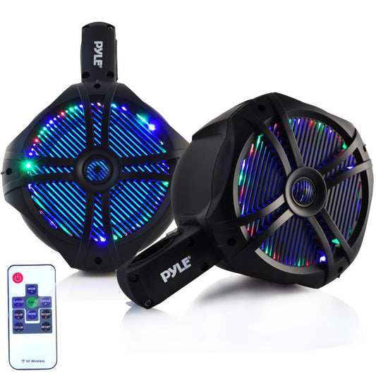 product image number 1 for Pyle Dual 6.5'' Led Marine Wakeboard Speakers