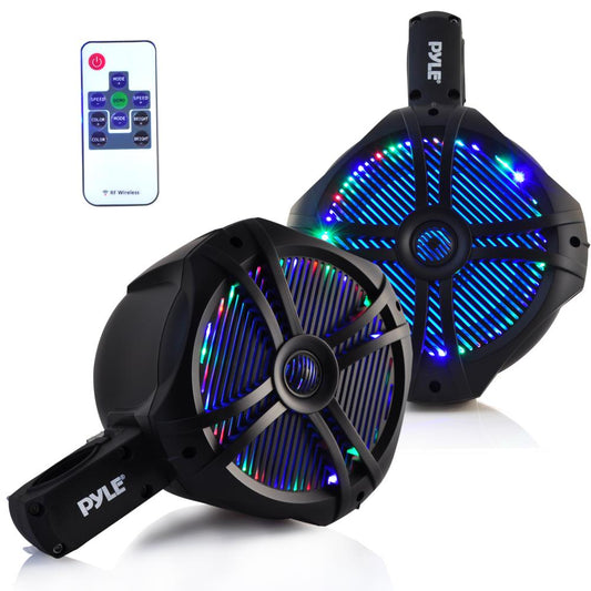 product image number 1 for Pyle Dual 8.0'' Led Marine Wakeboard Speakers