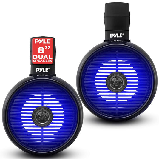 8" Marine Speaker Waterproof LED Lights ABS Construction