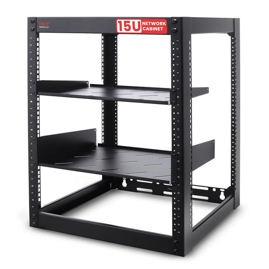 15U Server Rack Cabinet - Easy Access, Steel Frame, Wall Mountable