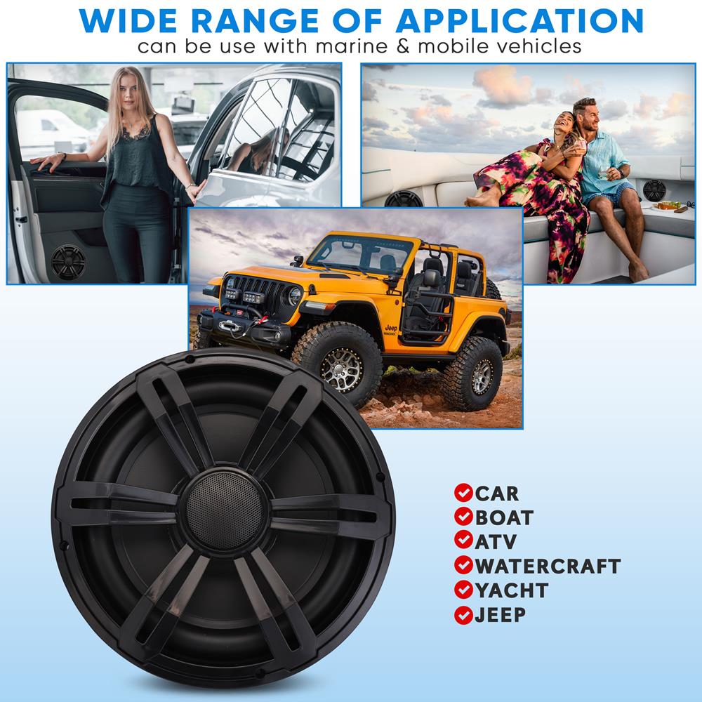 product image number 5 for Pyle 12'' Slim Waterproof Subwoofer