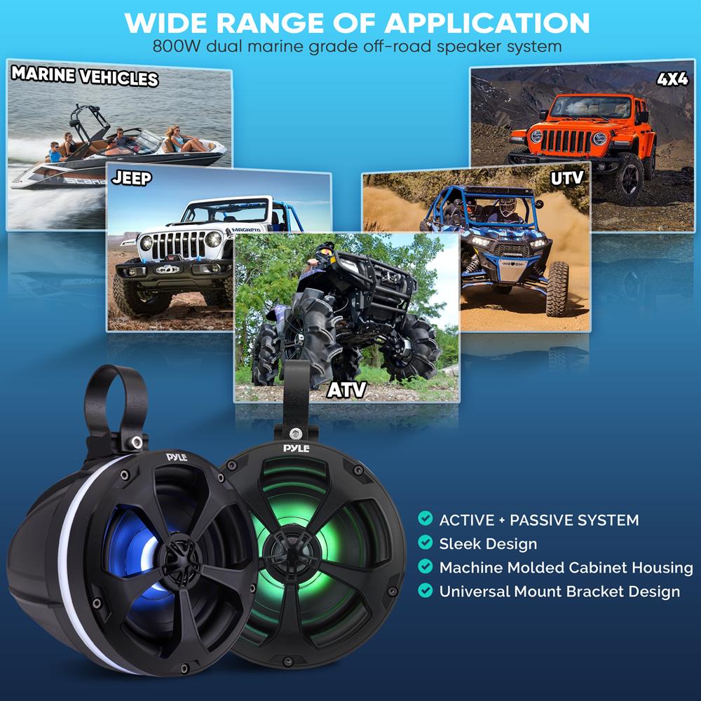 product image number 2 for Pyle Waterproof Rated Off-Road Speakers