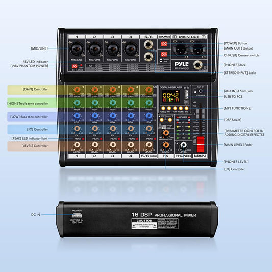 Compact Audio Mixer Pro Audio Interface - PMX466