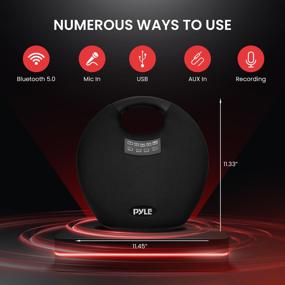 product image number 3 for Pyle 5.25” Portable Wireless Bt Streaming Spe