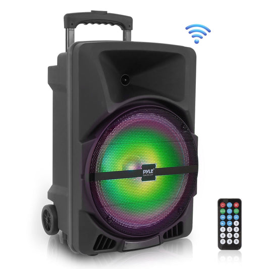 Wireless Portable PA Speaker 1200W Bluetooth LED Lights Rechargeable Battery