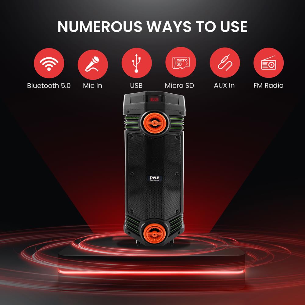 product image number 3 for Pyle Dual 6.5’’ Wireless Portable Pa Speaker