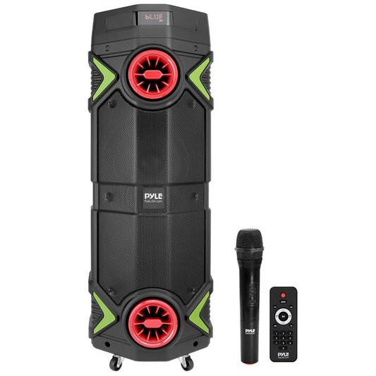 Enceinte portable Bluetooth PA 400W rechargeable avec lumières LED et double caisson de basses 8"