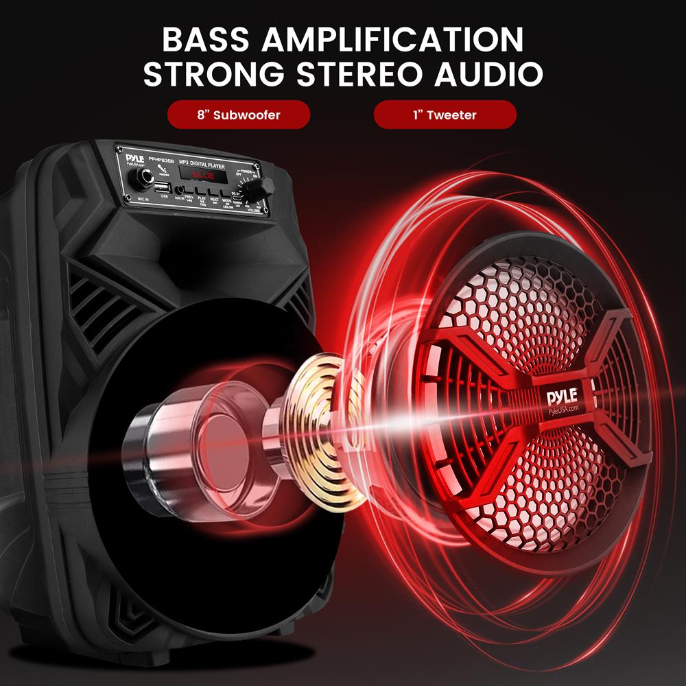 product image number 2 for Pyle 8” Portable Pa Speaker