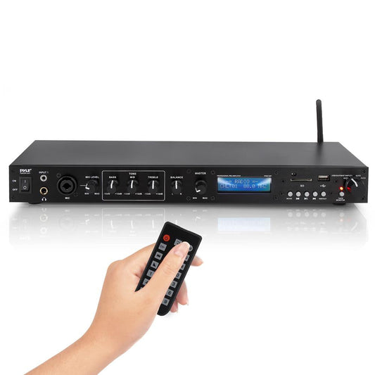 Préamplificateur à montage en rack - Streaming Bluetooth, mode enregistrement, panneau en métal
