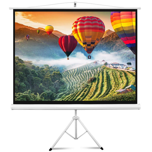 84" Portable Projector Screen, Quick Setup, Matte White Surface