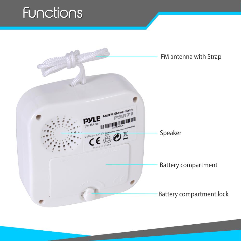 product image number 3 for Pyle Waterproof Rated Shower Radio Speaker