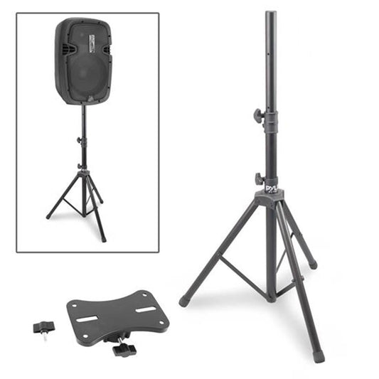Tripod Speaker Stand, Elevates Sound, Adjustable Steel, 35mm Compatible
