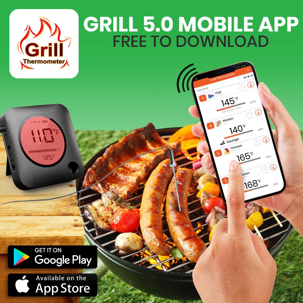 product image number 5 for NutriChef Wireless Bt Bbq Digital Thermometer