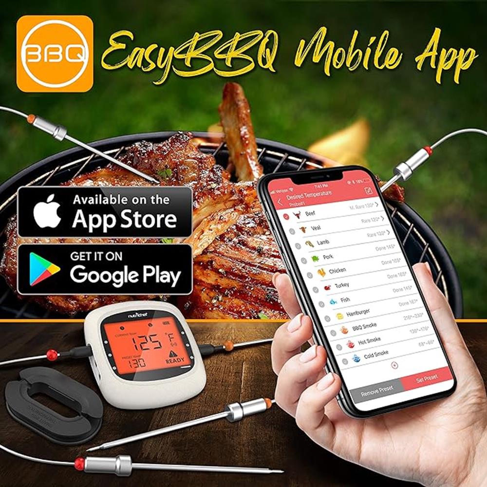 product image number 4 for NutriChef Bluetooth Bbq Digital Thermometer