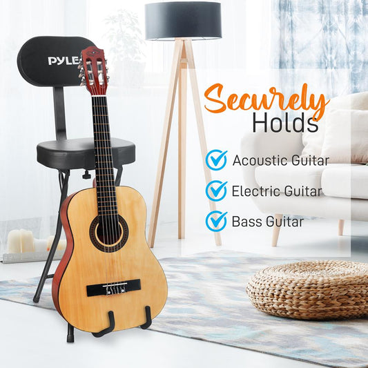 Adjustable Guitar Seat with Stand, Padded Cradles, 300 lbs Capacity