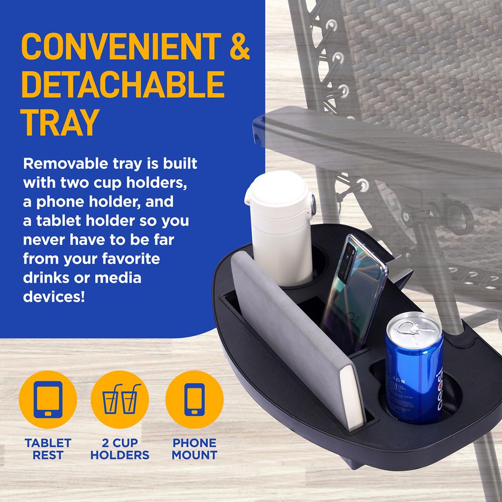 product image number 4 for SereneLife Rattan Zero Gravity Lawn Chair