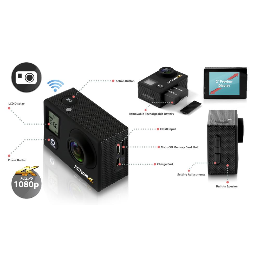 product image number 3 for SereneLife 4K Ultra Hd Wifi Action! Cam