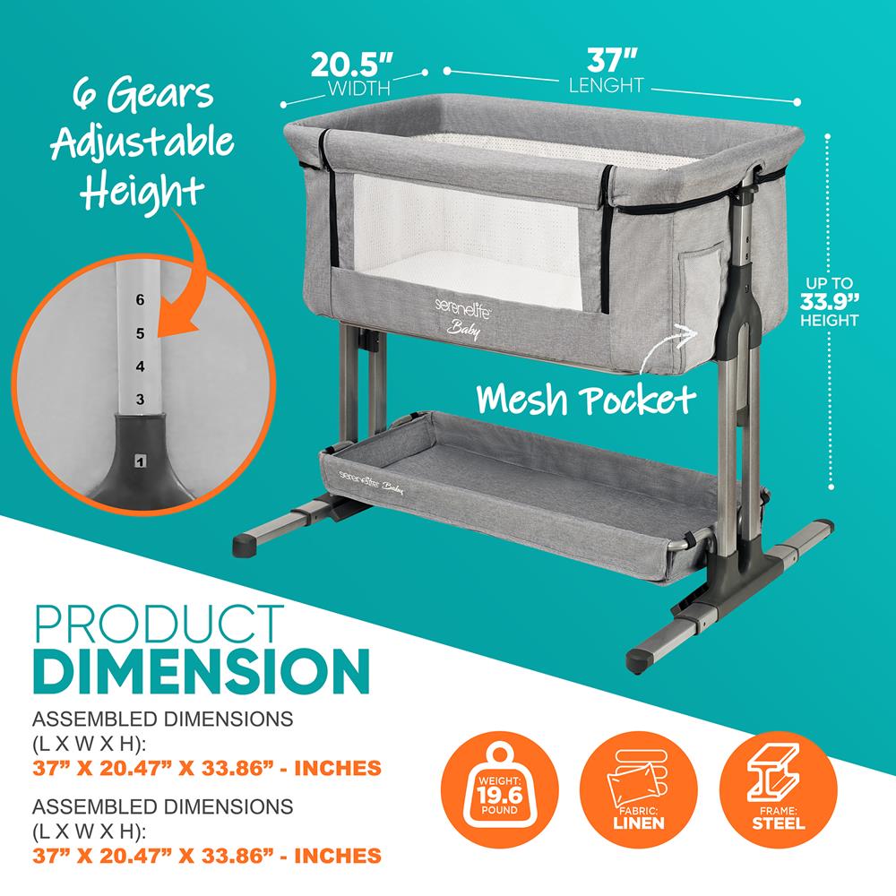 product image number 3 for SereneLife Portable Crib For Newborn Baby