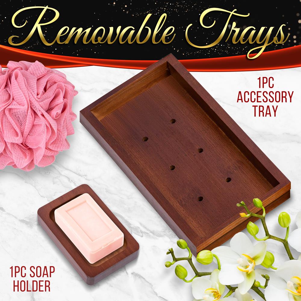 product image number 8 for SereneLife Bamboo Bathtub Caddy